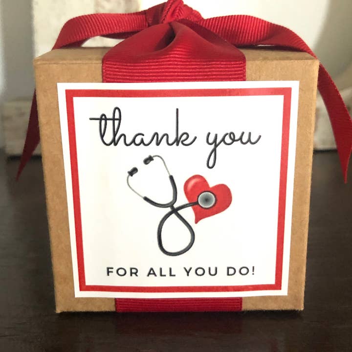 Nurse/Doctor Appreciation Custom 4oz Toffee Boxes for wholesale by B. Toffee & Treats