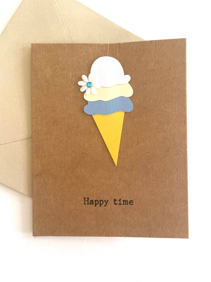 Cartes de vœux faites à la main, carte de notes qui dit « Happy Time », etc. pour la vente par ANJI