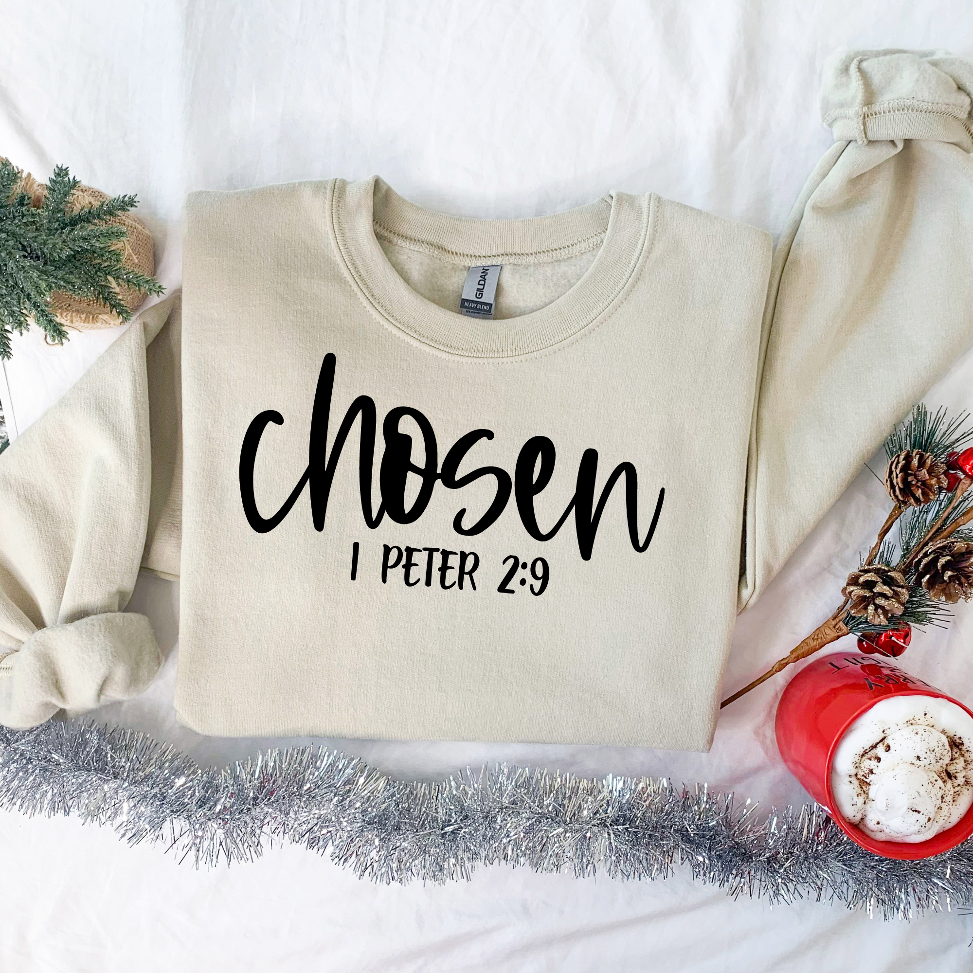 Love Ann Joy Apparel, LLC - Wholesale Graphic Sweatshirt - Women's - Chosen Bible Verse Christian Sweatshirt3