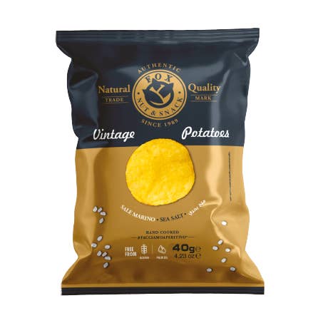 Potatoes Chips Sale Marino 20 pz x 40 gr per la vendita all'ingrosso da parte di Fox Nut&Snack