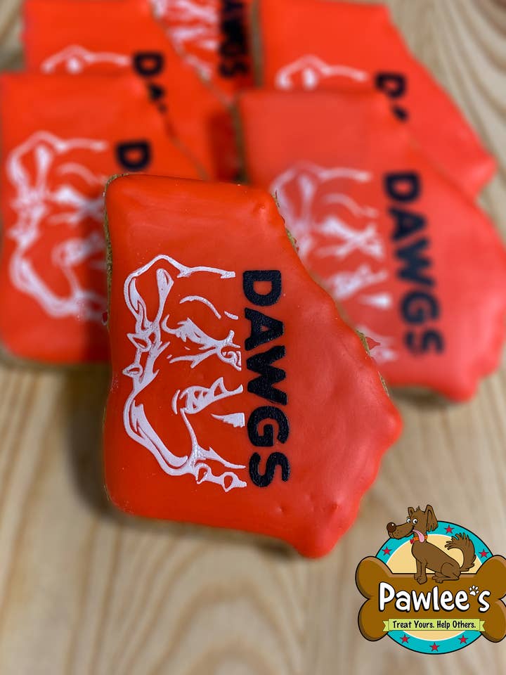 UGA DAWGS GA Shaped Cookie 10/Pack for wholesale by Pawlee’s