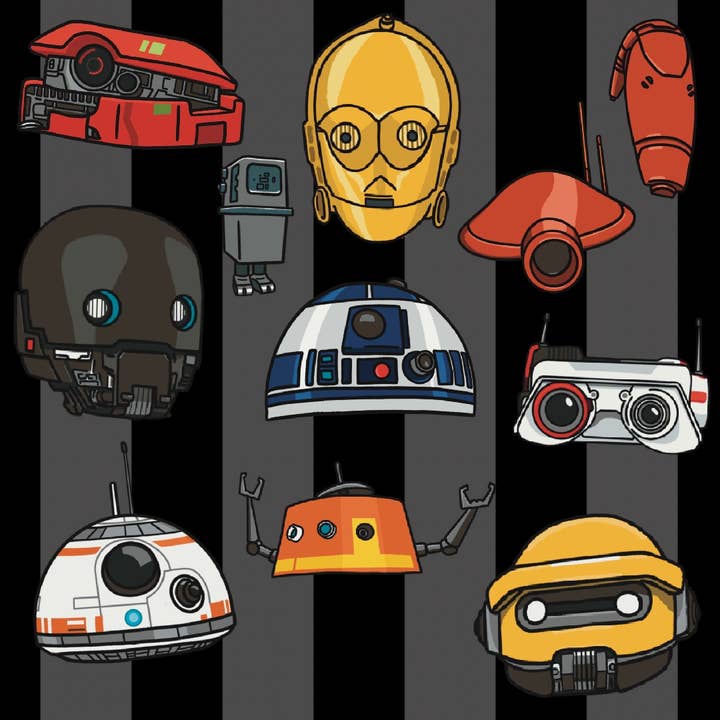 Droid Robots Large Enamel Pins star wars Collection for wholesale by Fiat Lux Illustration