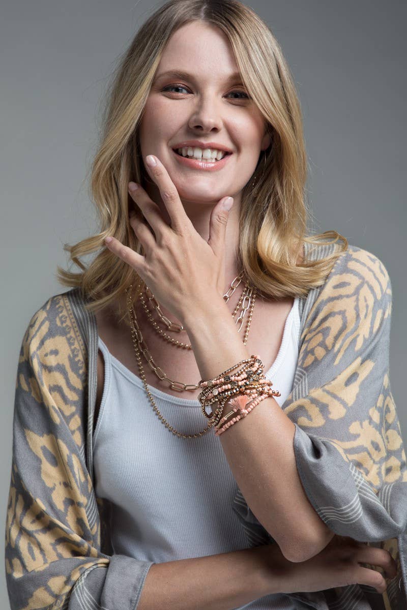 Urbanista - Wholesale Beaded Bracelet - 12 Layered Mixed Bead Stretch Bracelet Set1