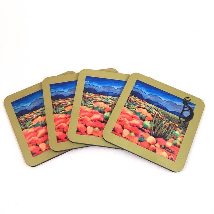 Desert Cactus Southwest style 4 Piece Coaster Set for wholesale by GP Originals