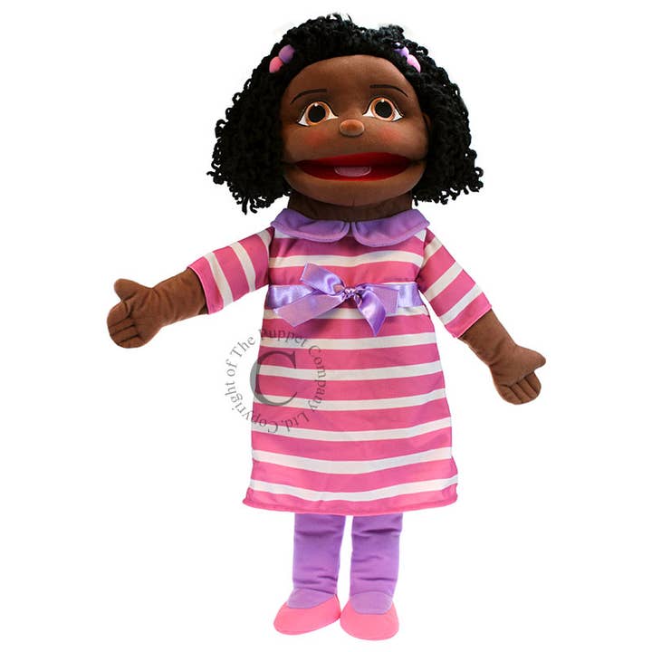 Medium Girl Hand Puppet - Pink Outfit for wholesale by The Puppet Company (US)