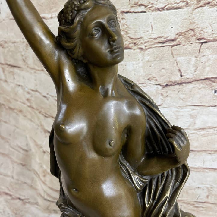 Bronzhaus - Wholesale Sculpture - Nude Roman Greek Goddess Female Figure Bronze Statue Sculpture 20" x 7"6