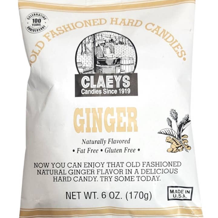 Grandpa Joe's Candy Shop - Wholesale Hard Candy - Claeys Old Fashioned Hard Candies Ginger, 6oz Bag 24ct0
