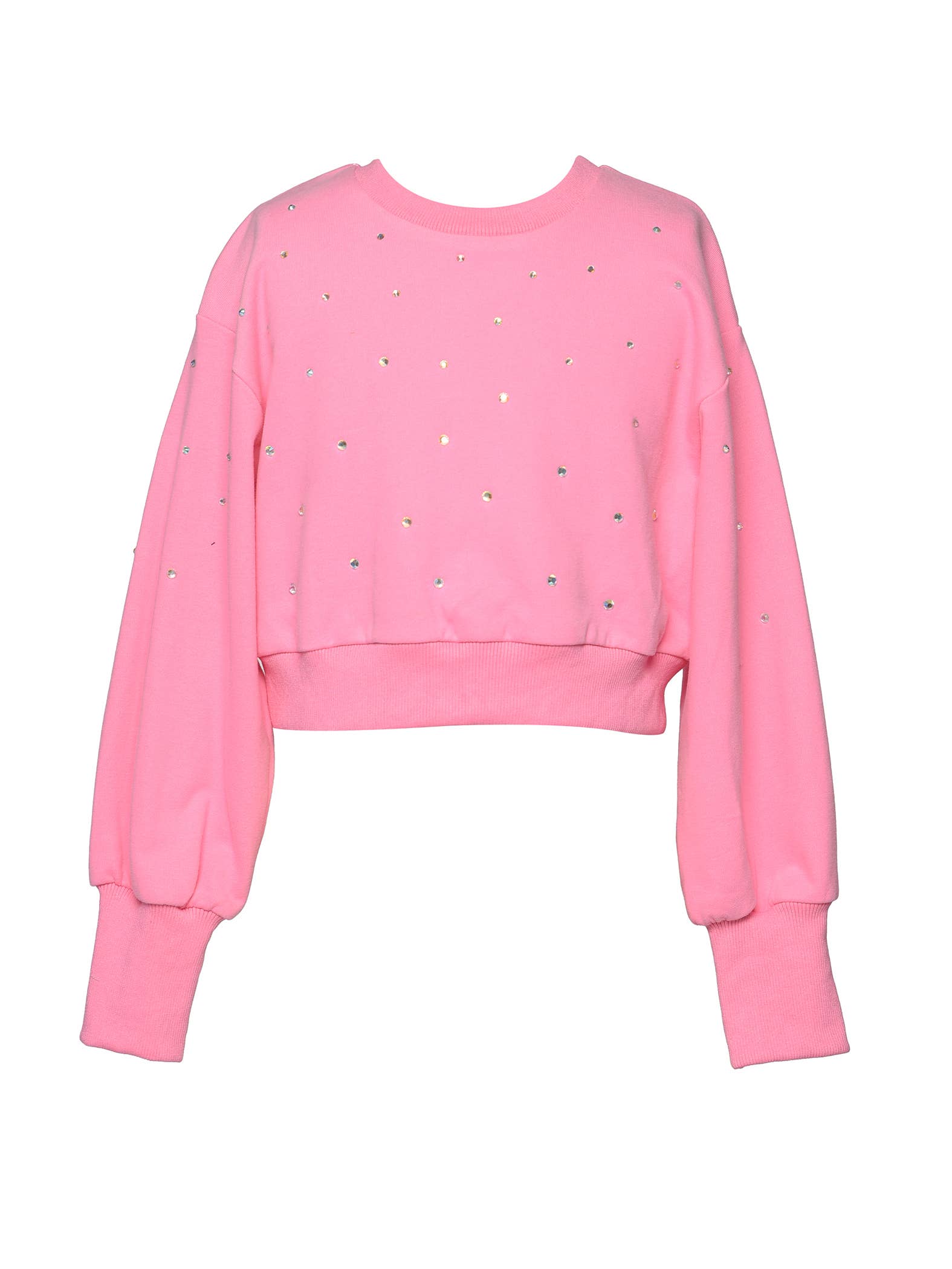 ROSE VIF SWEAT-SHIRT L/S À BORDURE EN STRASS en vente sur Faire0