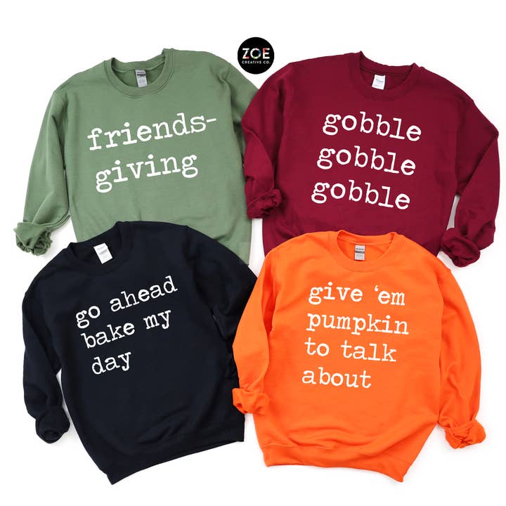 Zoe Creative Co - Wholesale Graphic Sweatshirt - Women's - Holiday Sweatshirts Matching Funny Christmas Thanksgiving