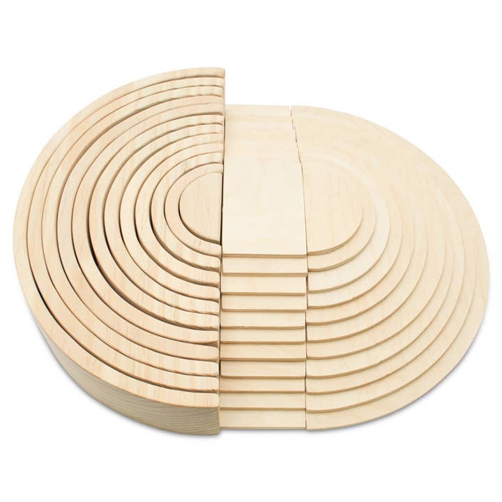 Woodpeckers Crafts - Wholesale Cutouts - Wooden Rainbow Semicircle Building Set, Set of 116