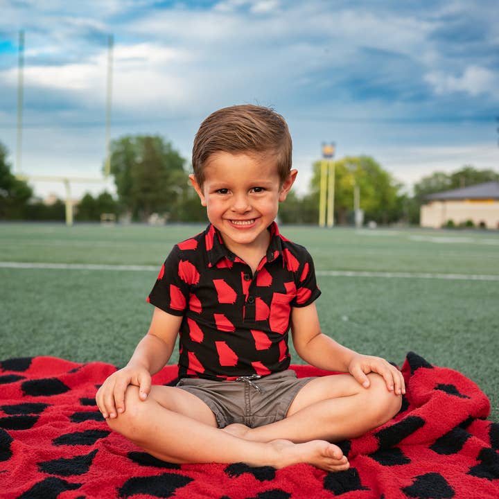 Gigi and Max - Wholesale T-Shirt - Kids - Bamboo Kids Clothing Boys Shirt Polo Georgia Black & Red