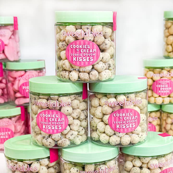Sweetables Candy Jars | Cookies N' Cream Cookie Dough Kisses for wholesale by The Nut Garden, Sweetables, Utah Truffles