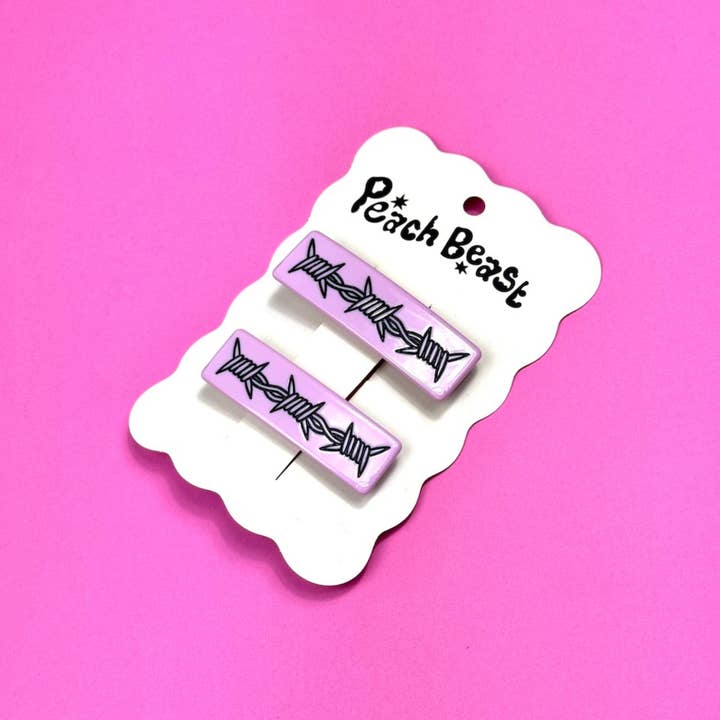 Barbed Wire Tattoo Hair Clip Set for wholesale by Peach Beast