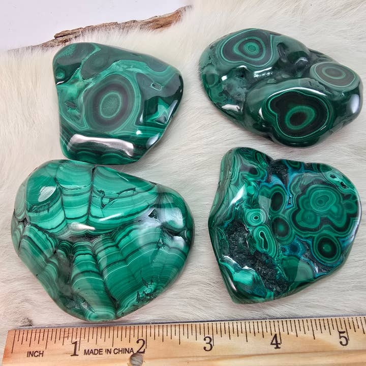 Aquamarine Daydream Wholesale - Wholesale Spiritual Stone/Crystal - 4pc Malachite Polished Freeforms ~ Pick Your Lot ~ Crystals5