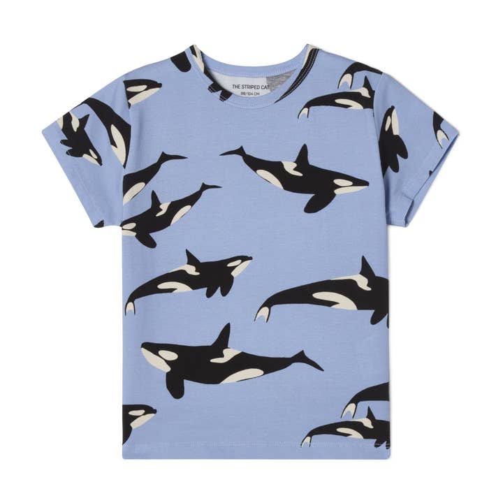T-shirt manches courtes Juno avec imprimé orques intégral pour la vente par The Striped Cat