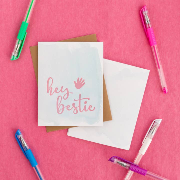 Letterpress Best Friend Card for wholesale by Dodeline Design