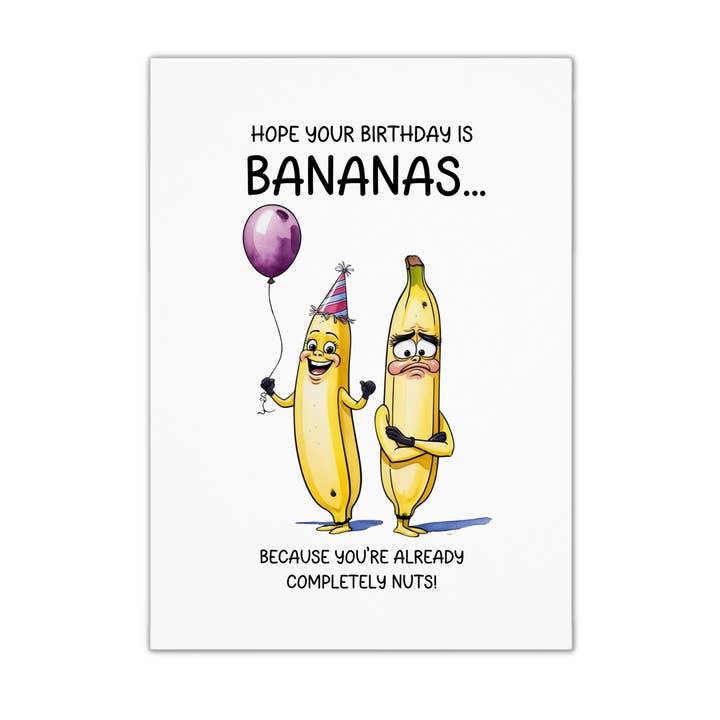 Tarjeta de cumpleaños única y divertida - Plátano para venta al por mayor de Smirk & Scribble
