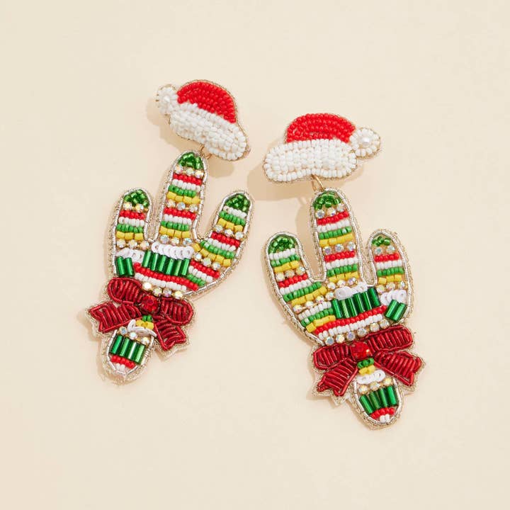 Hängende Perlenohrringe mit Weihnachtskaktussamen für den Großhandel von Frem