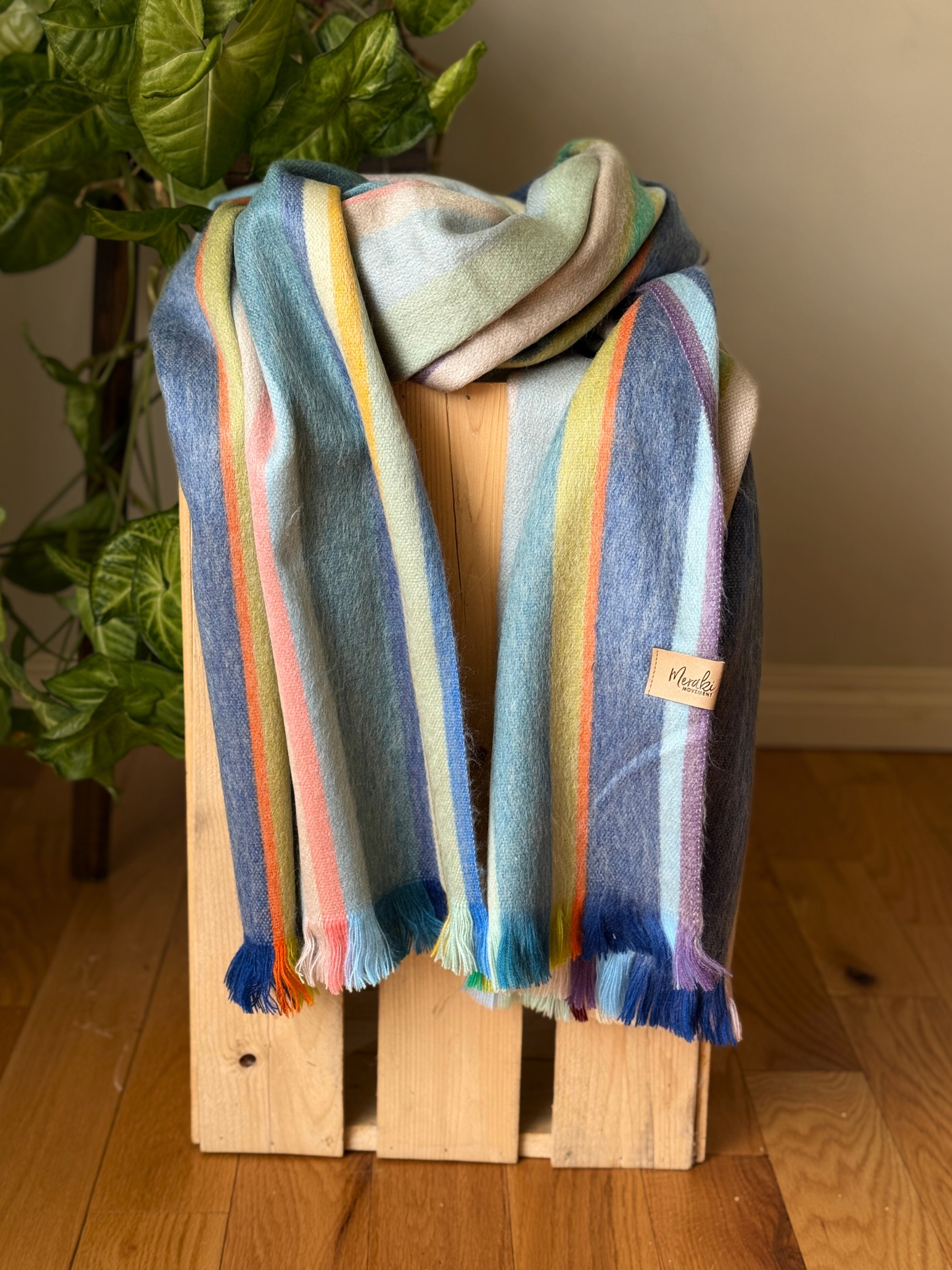 Meraki Movement - Wholesale Scarf - Unisex - Rainbow Bright Alpaca Blanket Scarf0