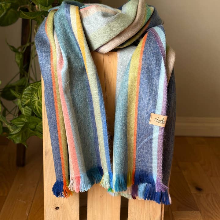 Meraki Movement - Wholesale Scarf - Unisex - Rainbow Bright Alpaca Blanket Scarf
