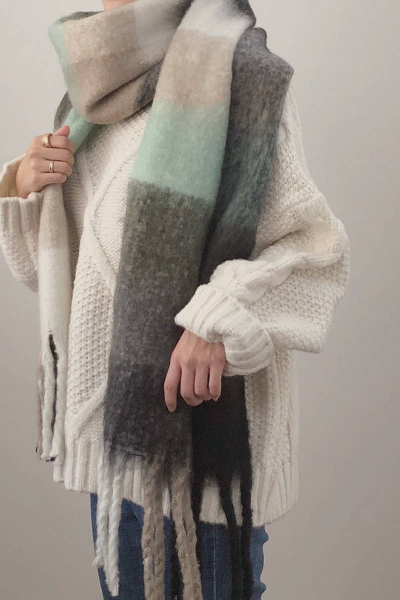 NINEXIS - Wholesale Scarf - Women's - CWASC03407_COLOR PLAID FUZZY WARM SCARF WINTER THICK SHAWL11