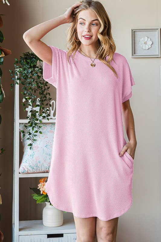 HEIMISH – Großhandel Kleid – Damen – ED6807-10 URBANES GERIPPTES MINIKLEID MIT SEITENTASCHE13