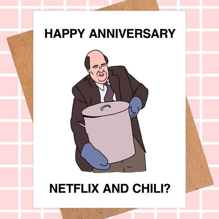 Kevin Malone Chili The Office Anniversary Card for wholesale by Pop Hot Cards