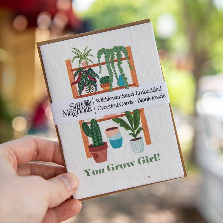 Plantable Card - You Grow Girl - Wildflower Seed-Embedded for wholesale by Still Magnolia