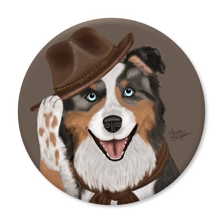 Aimant pour chien australien, Merle pour la vente par Laura Bergsma Studio