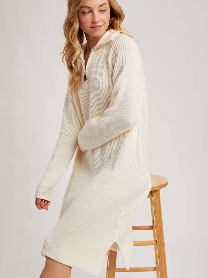 Bluivy - Wholesale Dress - Women's - QUARTER ZIP SWEATER DRESS15