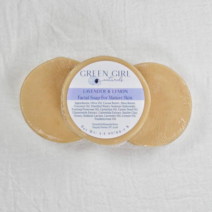 Lavendel & Lemon Gesichtsseife (für alternde und reife Haut) für den Großhandel von Green Girl Naturals