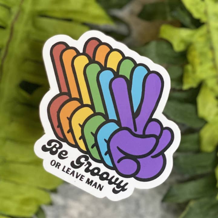 Be Groovy or Leave Man Vinyl Sticker 5-pack for wholesale by Beautiful Mind Design