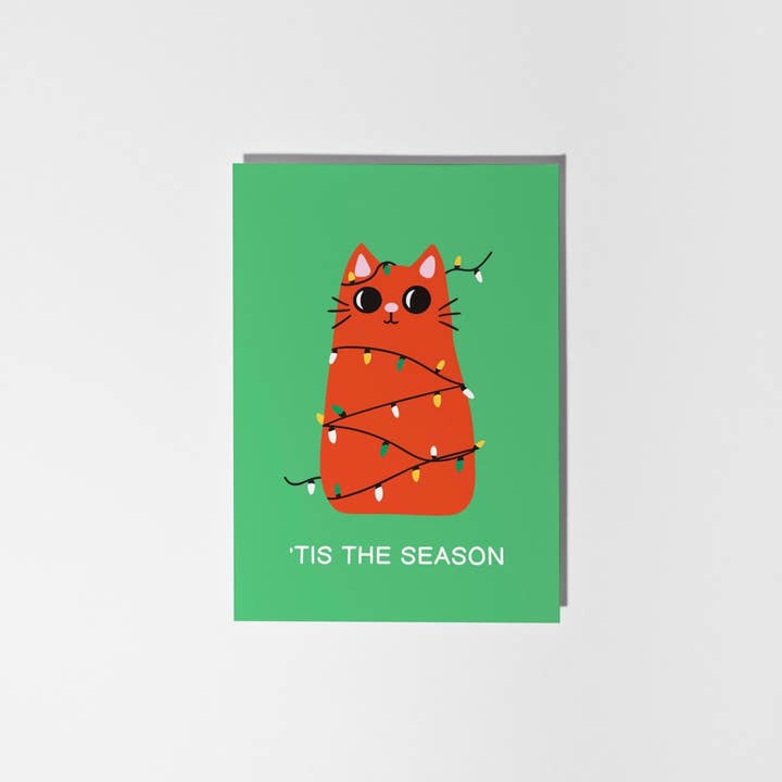 Het is het seizoen Kat Kerstkaart voor wholesale door PulpKo