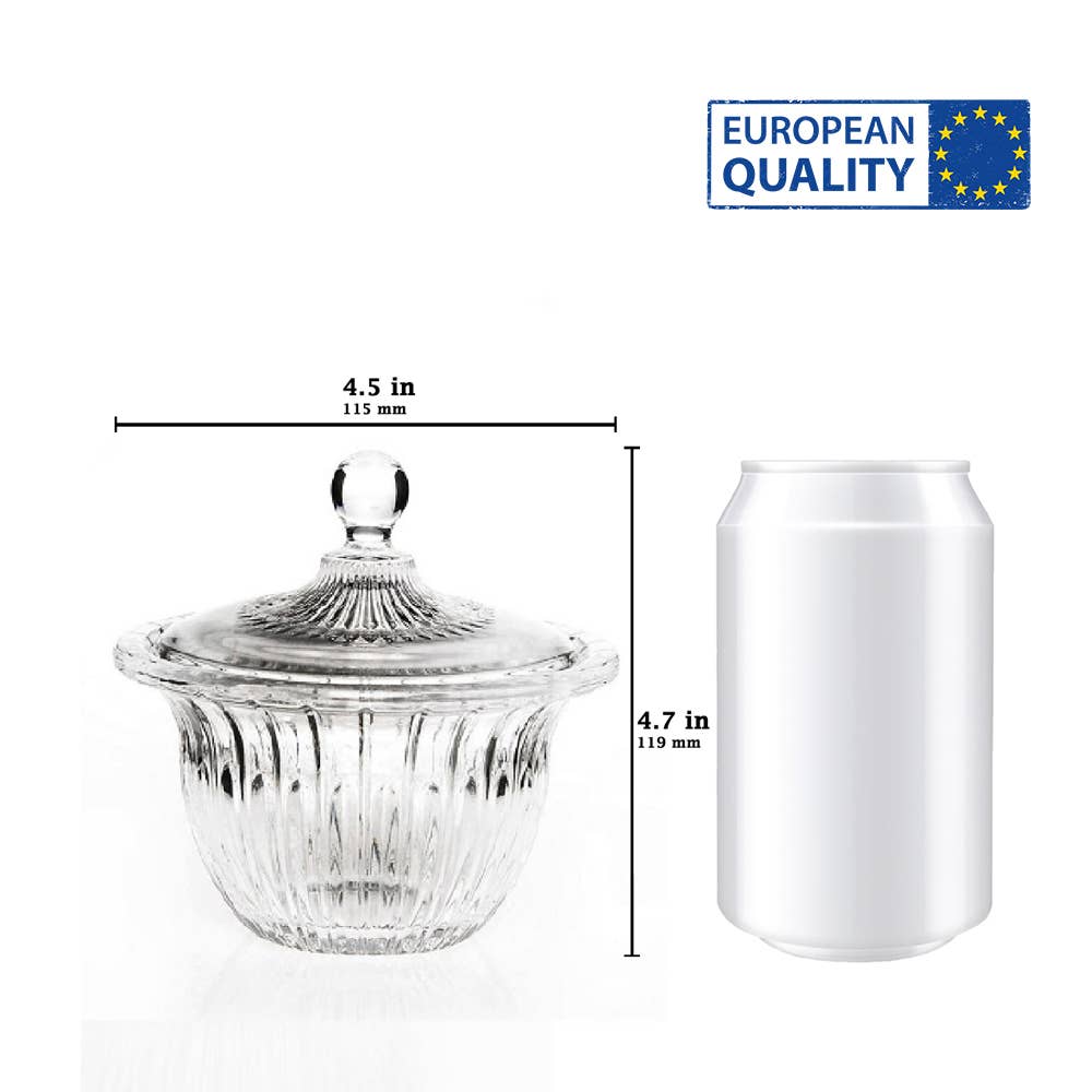 Hakan - Vente Assiettes/plats/bols de décoration - Bonbonnière décorative en verre avec couvercle, bol en cristal taillé6