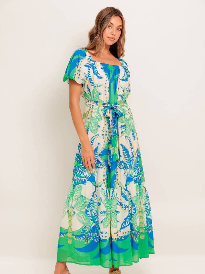 Une robe maxi tissée imprimée - ID22479 pour la vente par FLYING TOMATO