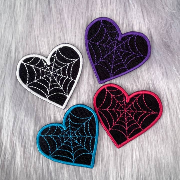 Spider Web Embroidered Patch for wholesale by Troublesome Heart