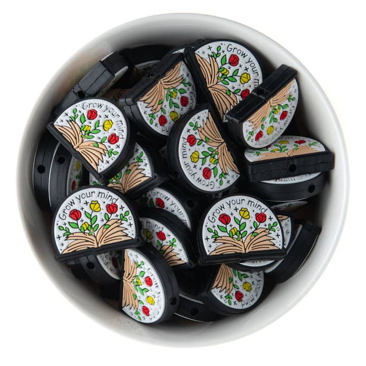 Grow Your Mind Silicone Focal Beads for wholesale by Cara & Co Silicone Craft Supply