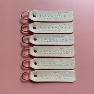 10 Packs Blank Leather Keychains -Full Grain Leather Keychains-Engraving  Ready -Summer Camps, Promotions Ideas