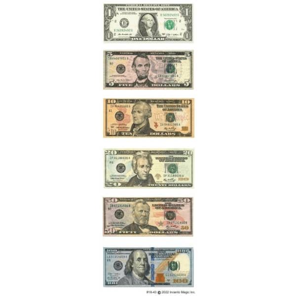 18-43 Dollar Bill Stickers for wholesale by IncentoMagic