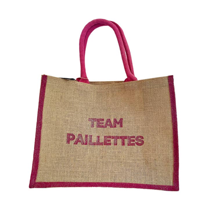 Gran bolsa de playa de yute "equipo lentejuelas" para venta al por mayor de Elles et No.