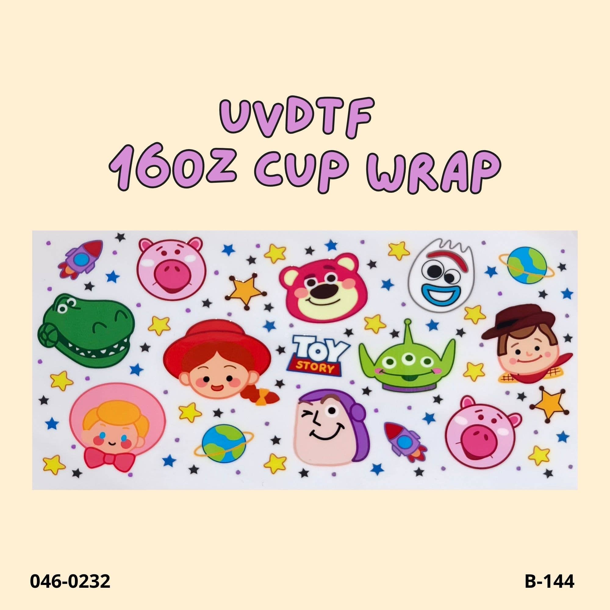 Weavey Studio - Wholesale Sticker - UVDTF cup wrap Toy Story Cartoon Spork Woody Buzz 16oz glass0