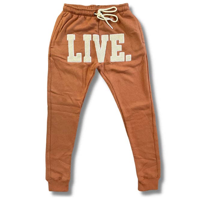 Live Above Clothing - Wholesale Lounge Sweatpants/Joggers - Women's - Live Chenille Joggers- Cookies and Cream0