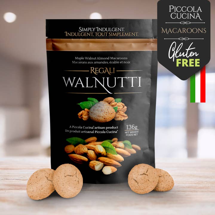 Maple Walnut Almond Amaretti Macaroon Cookies - Walnutti for wholesale by Piccola Cucina – Certified Gluten Free Products