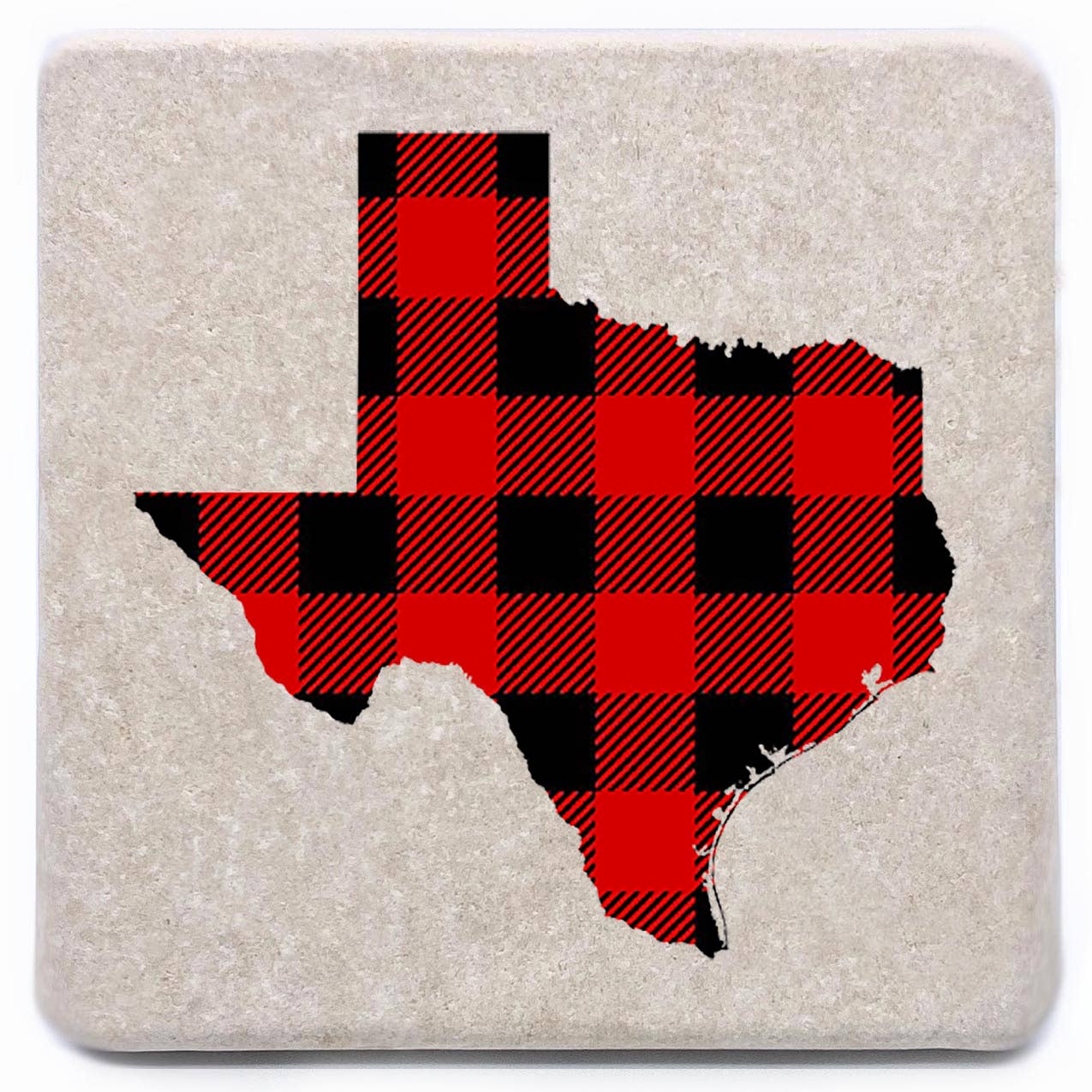 Noomoon - Wholesale Coasters - "Your State" Silhouette Buffalo Plaid Marble Coaster7