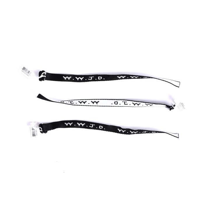 Swanson Christian Products - Wholesale Woven/Braided Bracelet - Bracelet Woven WWJD Black - Pack of 25
