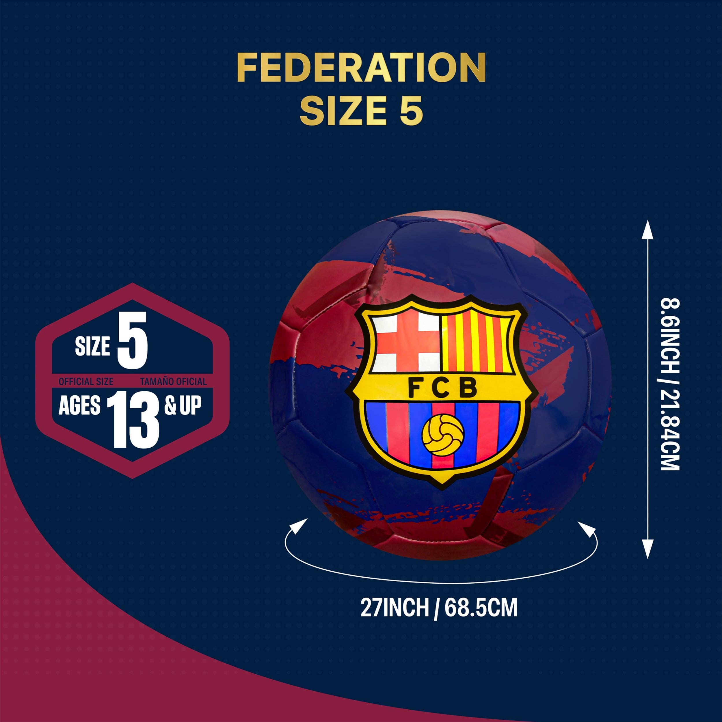 Icon Sports - Wholesale Sports Ball - FC Barcelona Soccer Ball - FCB93BL12