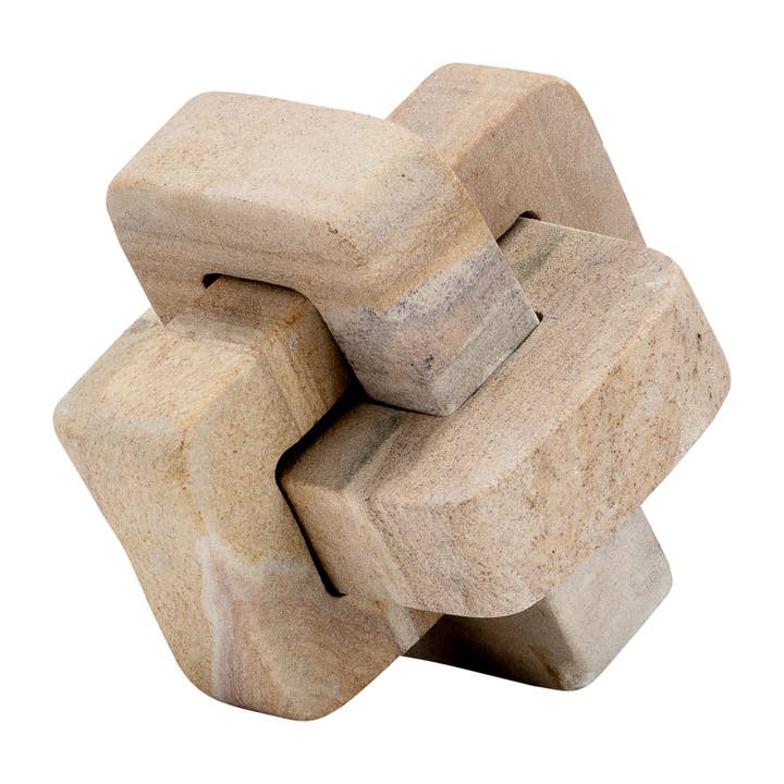 Sagebrook Home - Wholesale Decorative Tabletop Object - Decorative Sculpture - Brown Marble Interlocking Knot, 5 in.6