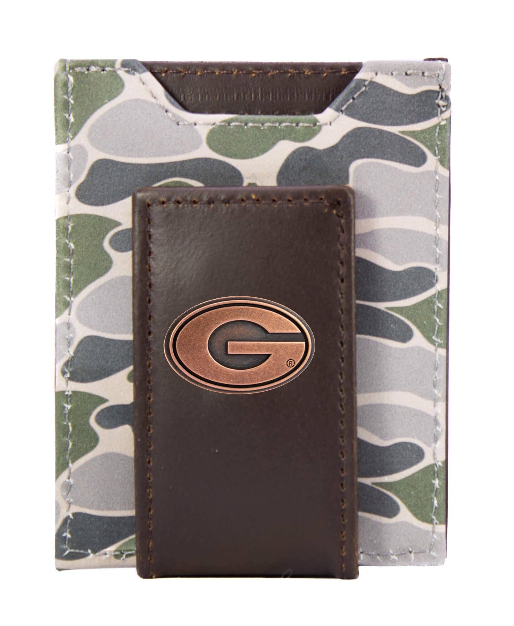 Zep-Pro - Wholesale Wallet - Men's - Georgia Bulldogs Men's Magnetic Front Pocket Old School Camo Leather Wallet.0