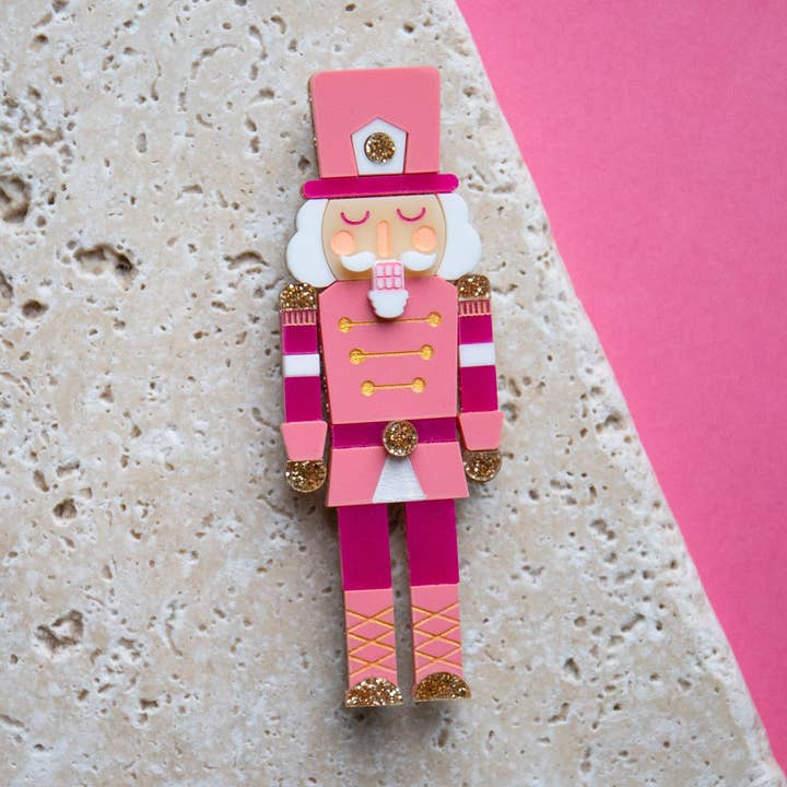 Nutcracker Brooch Pink for wholesale by Finest Imaginary