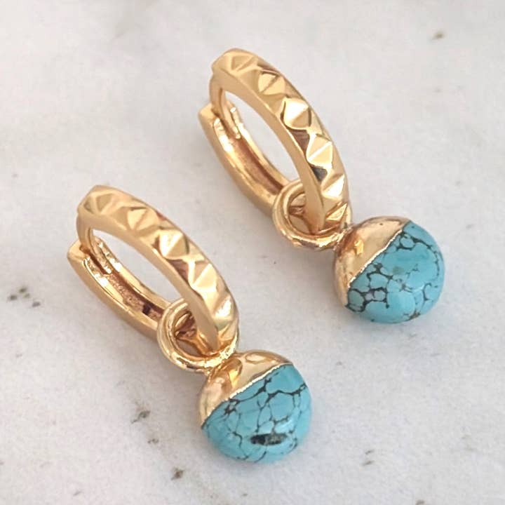 Orb Turquoise December Födelsesten Örhängen för wholesale av Lapis London